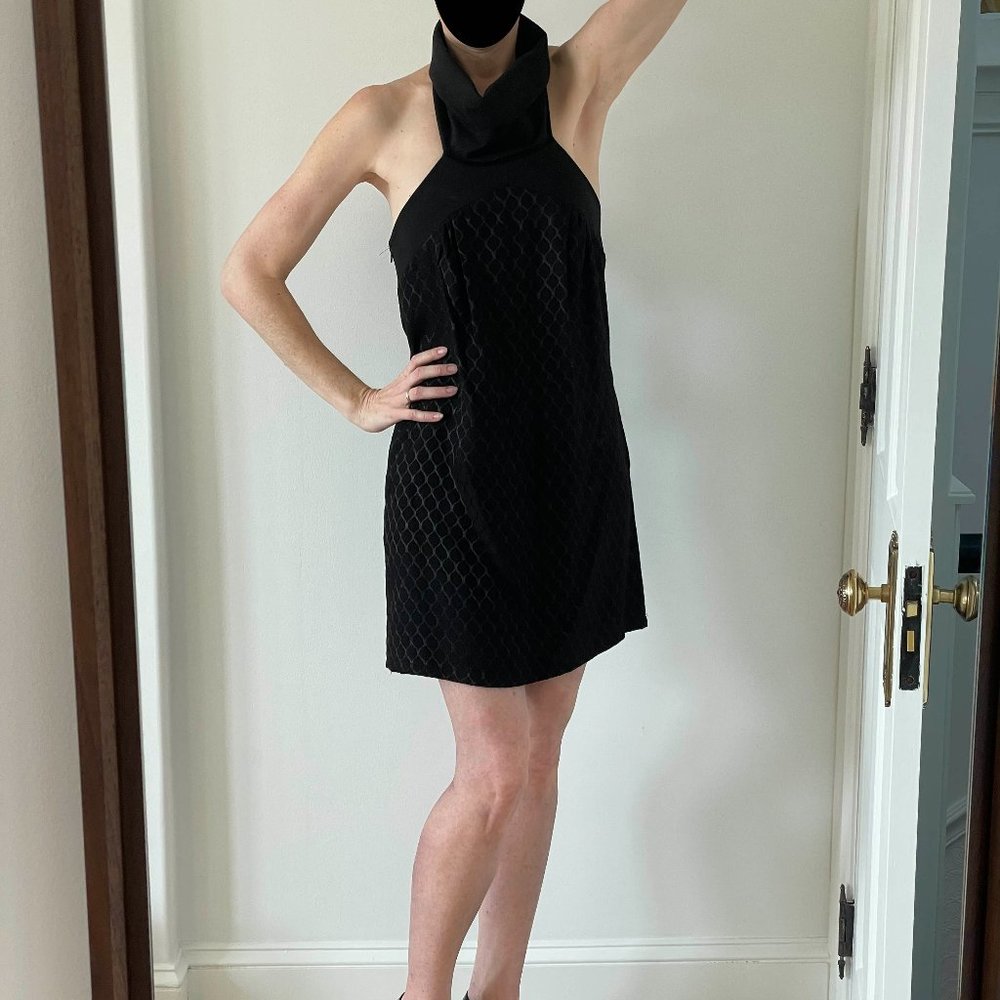Fun mini dress with cowl halter neck